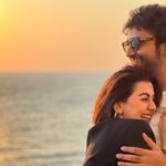 Actor Aadi Pinisetty with his wife Nikki Galrani photos